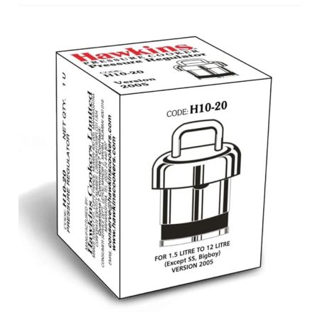 Hawkins Brass Vent Weight/Pressure Regulator For All Hawkins Pressure Cookers From 1.5 Litre To 12 Litre, Silver, Standard (H10-20), 1.5 Liter