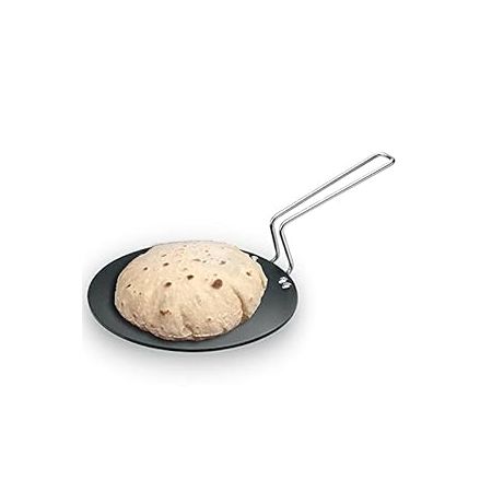 Hawkins Futura 22 cm Tava, Non Stick Tawa with Stainless Steel Handle, Black (NT22)