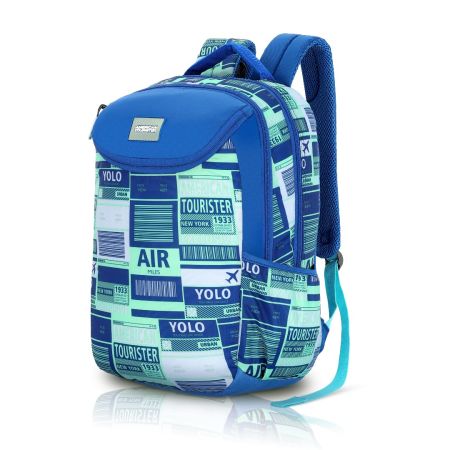 American Tourister Mist (Style 4), 31L Volume Backpack with an Add-on Rain Cover & Front Organizer, for Men & Women - BLUE/MINT
