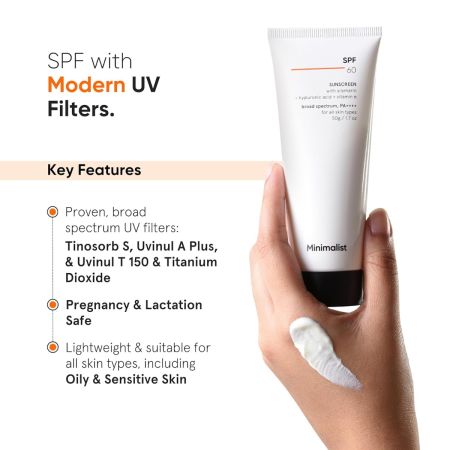 Minimalist SPF 60+ PA ++++ Face Sunscreen With Antioxidant Silymarin For Complete Sun Protection