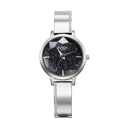 Titan Raga Showstopper Quartz Analog Blue Dial Metal Strap Watch for Women-95267SM01/NT95267SM01