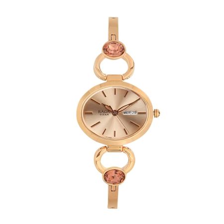 Titan Raga Viva Rose Gold Dial Analog with Day and Date Metal Strap Watch for Women-NS2621WM01/NT2621WM01