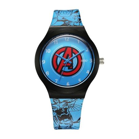 Zoop Marvel Avengers Interchangable Watch Set with Blue Dial & Multicoloured Strap for Boys Kids, from House of Titan
