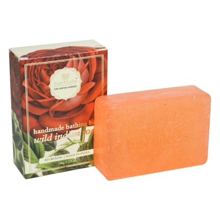 Just Herbs Ayurvedic Rose Handmade Skin Detoxify Bathing Soap Bar For All Skin Types, Organic & Chemical Free Soap Bar For Men & Women