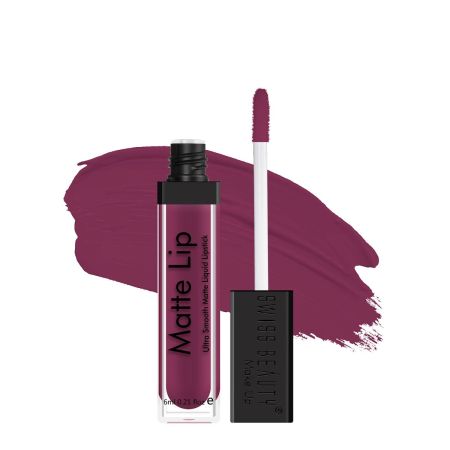 Swiss Beauty Ultra Smooth Matte Lip Liquid Lipstick, Smooth Lip Color, Weightless Finish, Silky Matte Finish, Shade- Big Berry, 6ml
