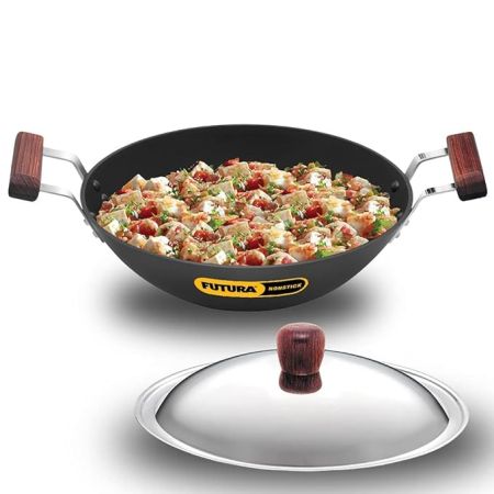 Hawkins Futura Nonstick Deep-Fry Pan 2.5L, 26cm, 3.25 mm with Glass lid (Black)