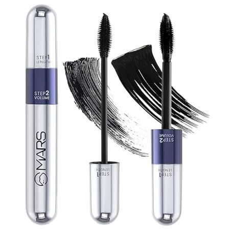 MARS Double Trouble Volumizing and Lengthening Mascara | 2-in-1 Mascara for Women | Long Lasting (15 ml)
