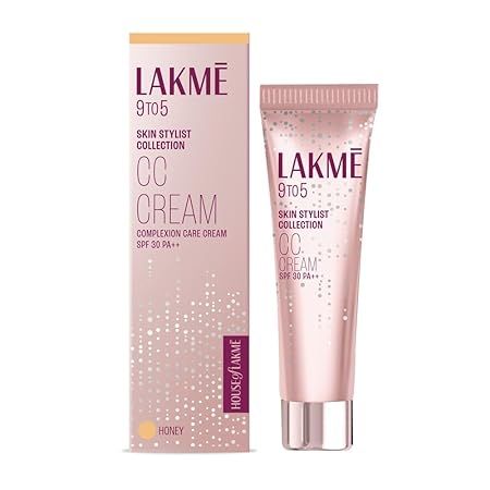 Lakme 9 To 5 Complexion Care Face CC Cream, Honey, SPF 30, Conceals Dark Spots & Blemishes, 30 g