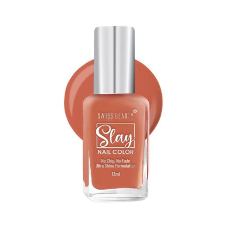 Swiss Beauty Slay Nail Color | Glossy Finish, Long Lasting Nail Paint| Chip resistant, Quick drying Nail Polish | Shade- Born This Way, 25Ml