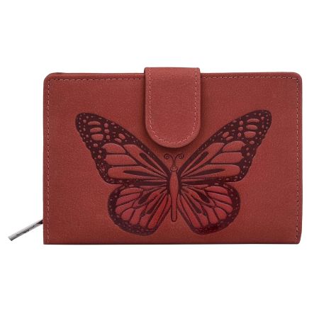 URBAN FOREST Celia Red Leather Wallet for Women
