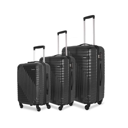 American Tourister Polycarbonate(PC) Ivy Nxt 79Cm Medium Hardside 4 Spinner Wheel Check-in Suitcase with Multi-Stage Telescopic Trolley and Mounted Tsa Lock for Women&Men - Black