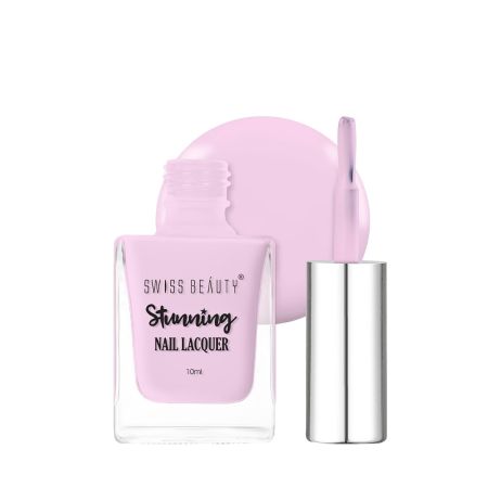 Swiss Beauty Stunning Nail Lacquer | Chip Resistant, Quick drying nail paint | Highly Pigmented with high shine Nail polish | Shade - Little Lilac, 10gm