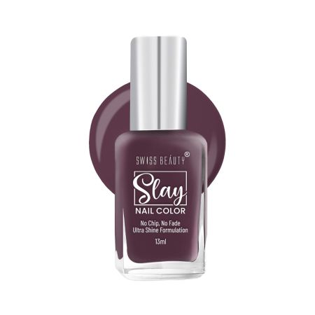 Swiss Beauty Slay Nail Color | Glossy Finish, Long Lasting Nail Paint| Chip resistant, Quick drying Nail Polish | Shade- Cocoa Crush, 25Ml