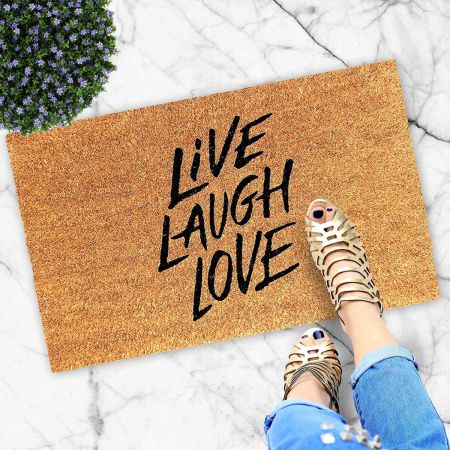 Onlymat Natural Coir Art Printed Doormat - 29.25" x 17.55", Black and Brown (TP 12412)