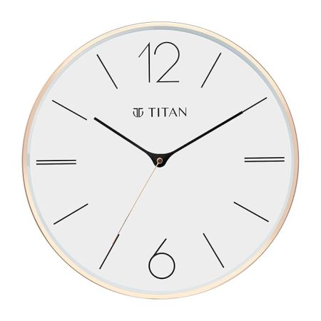 Titan Metal Contemporary Rose Gold Analog Wall Clock with Silent Sweep Technology, 40.0 X40.0 Cm (Large)