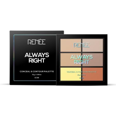 RENEE Always Right Conceal & Contour Palette - Cream Finish for Flawless Sculpting & Seamless Blending - Travel-friendly, Multi-purpose Beauty Solution