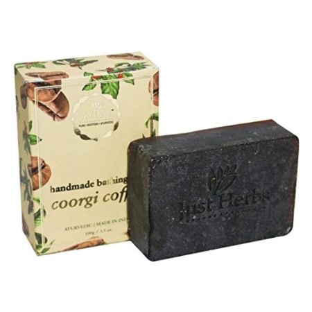 Just Herbs Ayurvedic Coorgi Coffee Handmade Skin Detoxify Bathing Soap Bar For All Skin Types, Organic & Chemical Free Soap Bar For Men & Women