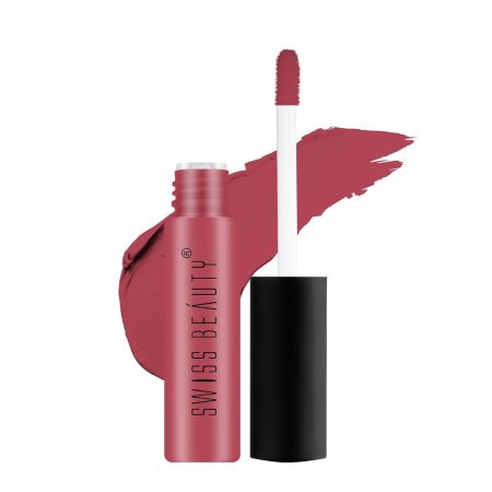 Swiss Beauty Soft Matte Lip Cream Weightless Lipstick | Long Lasting Lipstick With Velvety Finish | Shade- Crimson Red, 6ml