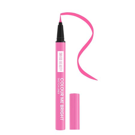 Swiss Beauty Colour Me Bright Matte finish Sketch Eyeliner with soft pen tip applicator | Quick Drying | Waterproof, smudge-proof eyeliner | Shade - Pink Crush, 0.7ml