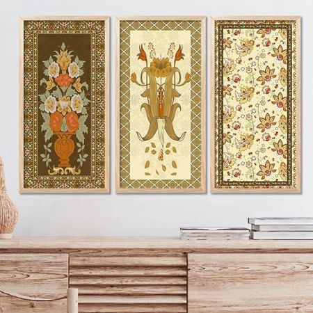 kotart - Painting for wall Hanging |Traditional Indian Art Pichwai Wall Décor Paintings | Indian Art Pichwai Wall Décor Paintings For Home Décor Living Room Bedroom Set of 3 (10X19 INCH, D)