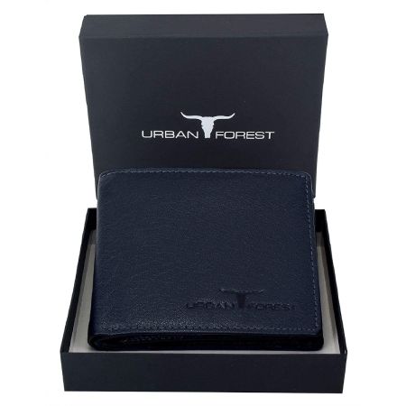 URBAN FOREST Dakota Dark Blue Leather Wallet for Men