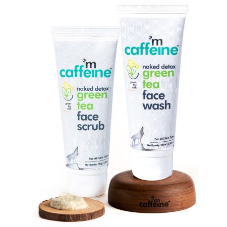 mCaffeine Detox Facial Kit with Face Wash & Face Scrub | Enriched with Green Tea & Vitamin C | Night Care Routine | Calm, Soothing & Refreshed Skin | Pack of 2 Combo - 200ml