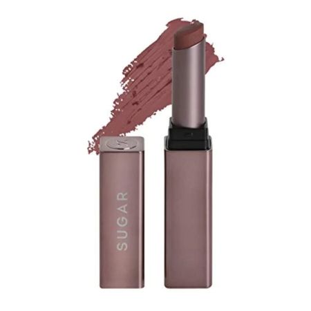 SUGAR Cosmetics Mettle Satin Lipstick | Highly Pigmented & Silky Matte Finish | Creamy Texture | Mango Butter Infused | 2.2 gm - 10 Diana (Peachy Pink)