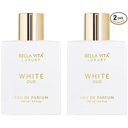 Bella Vita Luxury Men & Women White Oud Eau De Parfum Liquid Perfume & With Orange, Fressia & Tobacco|Woody Long Lasting Edp Fragrance Citrus Scent, 100 Ml (Pack Of 2), 200 Millilitres