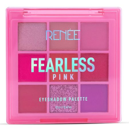 RENEE Fearless Eyeshadow Palette - Pink 12gm, Shimmery and Matte Vibrant Shades, Travel Friendly, Long Lasting, Non Creasing, Easy-to-blend & Build Up for Eye-catching Look of Glamorous Smoky Eye