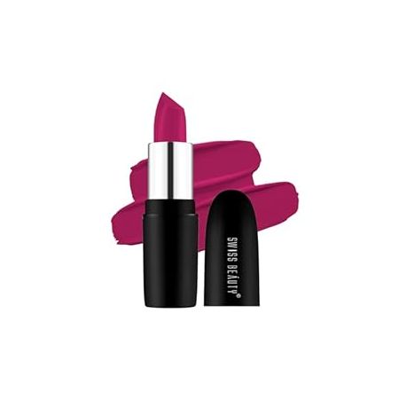 Swiss Beauty Pure Matte Creamy Lipstick | Non-drying, Highly pigmented Lipstick | Shade- Fuchsia Pink, 3.8gm|