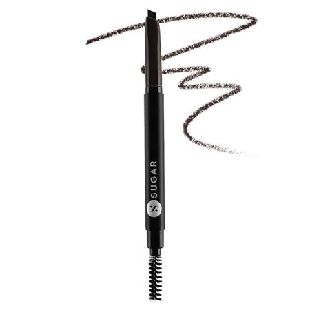 SUGAR Cosmetics Arch Arrival Brow Definer | Brow Pencil with Spoolie | Lasts Upto 12hrs | Pigmented Eyebrow Pencil | Long Lasting & Natural Finish | 3.5gm - 04 Felix Onyx