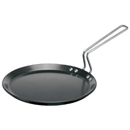 Hawkins Futura 26 cm Flat Tava, Hard Anodised Tawa with Stainless Steel Handle, Induction Tawa with Rim, Pancake Pan, Flat Pan, Black (IAFT26)