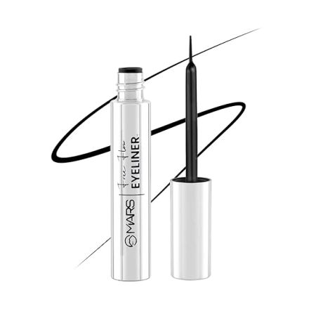 MARS Free Flow Eyeliner with Demi Matte Finish | Long Lasting, Smudgeproof & Easy Glide Formula | (6 ml)