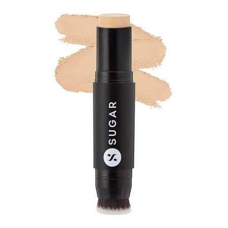 SUGAR Cosmetics Ace Of Face Foundation Stick with In-Built Brush | Lasts 24hrs | Waterproof & Full Coverage | Panstick | 12gm - 20 Galao (Light Medium, Golden Undertone)