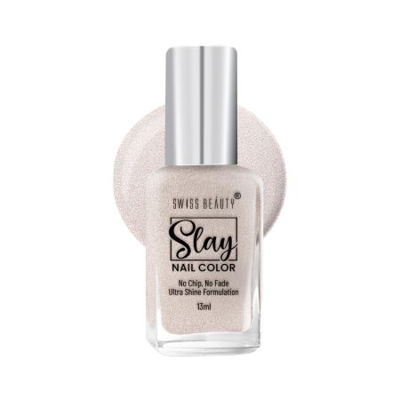 Swiss Beauty Slay Nail Color | Glossy Finish, Long Lasting Nail Paint| Chip resistant, Quick drying Nail Polish | Shade- Gold Star, 25Ml