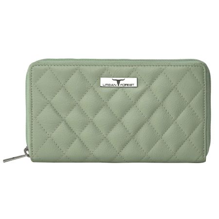 URBAN FOREST Grace Quilted Mint Green Leather Wallet/Clutch for Women