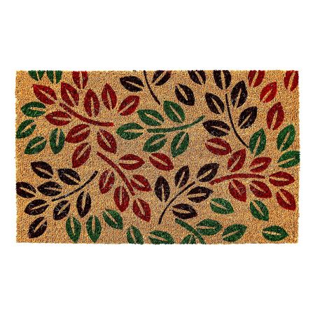 Onlymat Brown Red Green Natural Coir Doormat 75 cm x 45 cm x 1.5 cm for Main Door