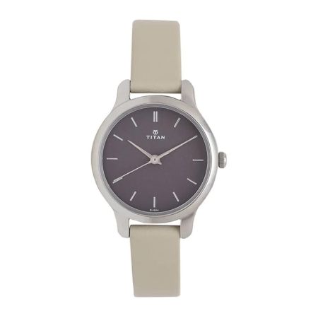 Titan Women's Chic minimalist watch with Gray dial and leather strap-NS2481SL11/NT2481SL11