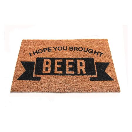  Onlymat Natural Coir Material Funny Printed Anti-Slip Rectangular Shaped Entryway Doormat with PVC Backing for Multipurpose Entrance, Home, Hall, Drawing Room, Living Room (Black, Brown, 75cm x 45cm)
