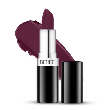 RENEE Stunner Matte Lipstick - Fired Up 4gm| Intense Color Pay Off, Full Coverage Long Lasting Weightless Velvety Formula with One Swipe Application| Enriched with Vitamin E & Hyaluronic Acid
