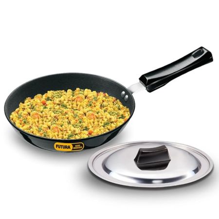 Hawkins Futura 22 cm Frying Pan, Hard Anodised Fry Pan, Induction Frying Pan, Small Frying Pan, Black (IAF22)