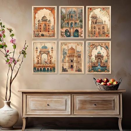 kotart Traditional Madhubani Art Paintings with Frame for Home Decoration - Traditional Framed Painting for Living Room Bedroom Office Decor - Pichwai Wall Art Painting for Wall Decoration - (13x17 inch, B)