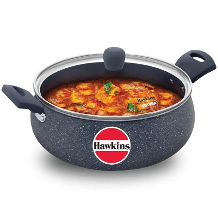 Hawkins Ceramic Nonstick Handi, 5 Litre, Induction Biryani Pot, Granite Casserole (ICH50G)