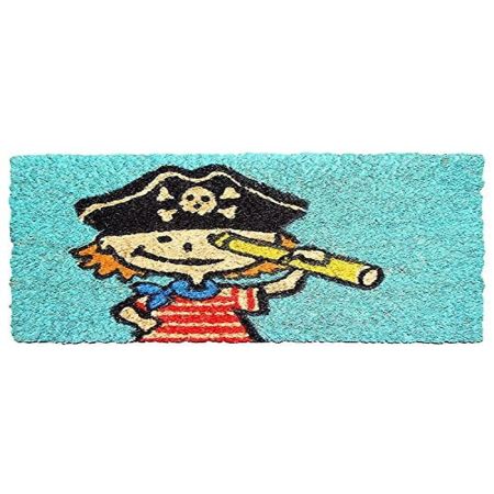 Onlymat Natural Coir Cartoon Boy Printed Doormat for Kids Living Room, Indoor, Outdoor, Patio, Home, Weatherproof, Large and Thick (37cm x 22cm)