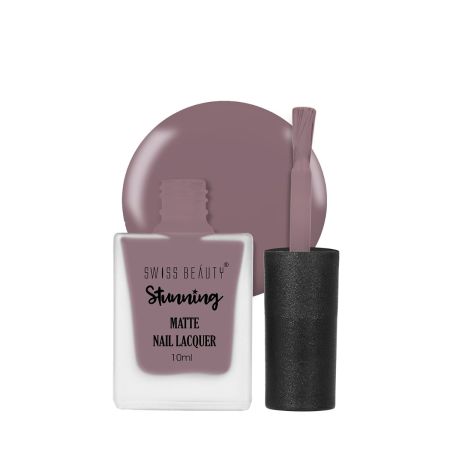 Swiss Beauty Stunning Nail Lacquer | Chip Resistant, Quick drying nail paint | Highly Pigmented with high shine Nail polish | Shade - Lavender, 10gm