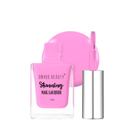 Swiss Beauty Stunning Nail Lacquer | Chip Resistant, Quick drying nail paint | Highly Pigmented with high shine Nail polish | Shade - Lavender Panna Cotta, 10gm