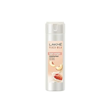 Lakme Peach Milk Face Moisturizer 120 ml, Daily Lightweight Lotion with Vitamin C & Vitamin E for Soft Glowing Skin - Non Oily 12h Moisture