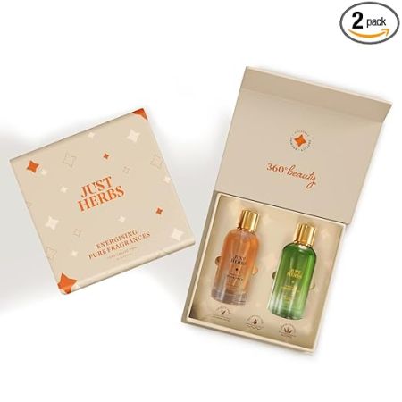 Just Herbs EDP Perfume Long Lasting Luxury Scent Gift Set for Men & Women - 2x100 ml