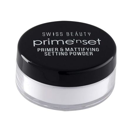 Swiss Beauty Primer Mattifying Setting Powder With Spf 15 |Translucent Powder For Face Makeup| Shade-01, 10G |