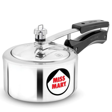 Hawkins 1.5 Litre Miss Mary Aluminium Pressure Cooker, Small Inner Lid Cooker, Silver (Mm15), 1.5 Liter